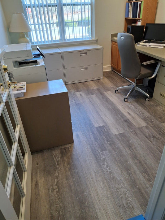 New flooring in Carl's office