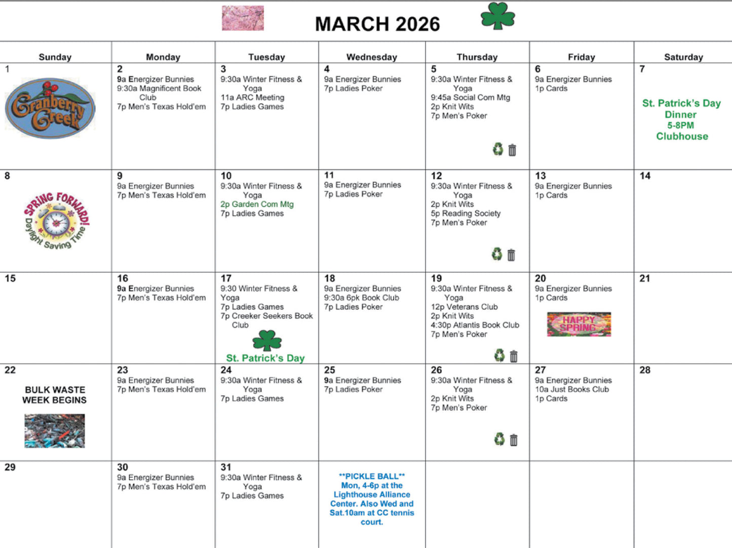 Calendar: March 2026